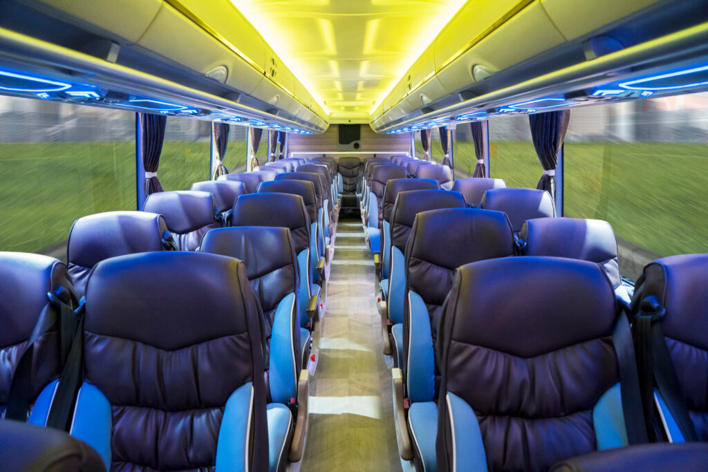 Interior of a luxury bus