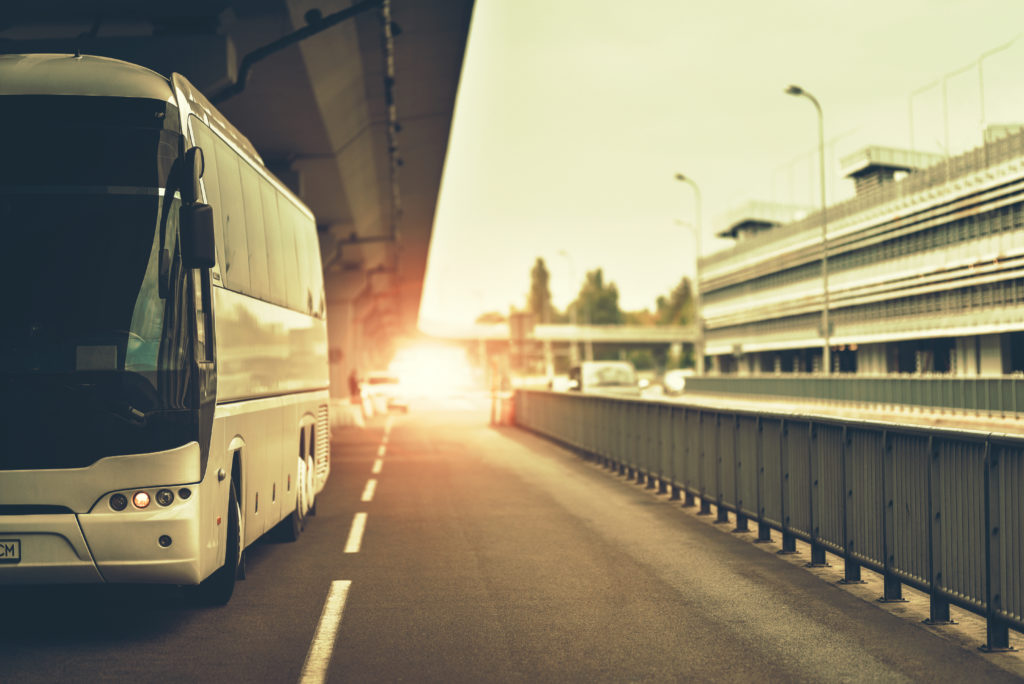 Luxury bus at airport