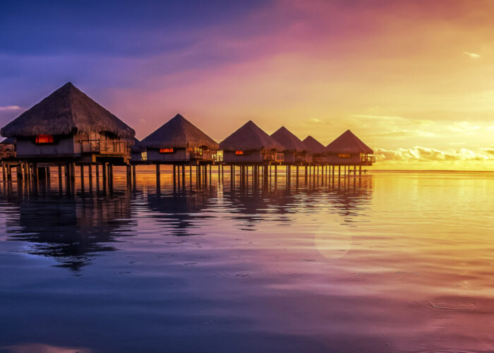 tahiti resort sunset.