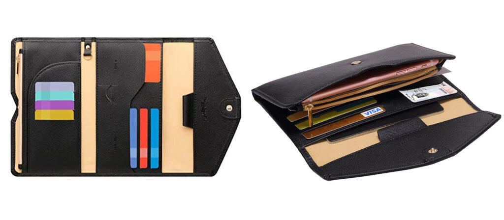 Two views of the ZOPPEN Multi-purpose Rfid Blocking Passport Holder Travel Wallet