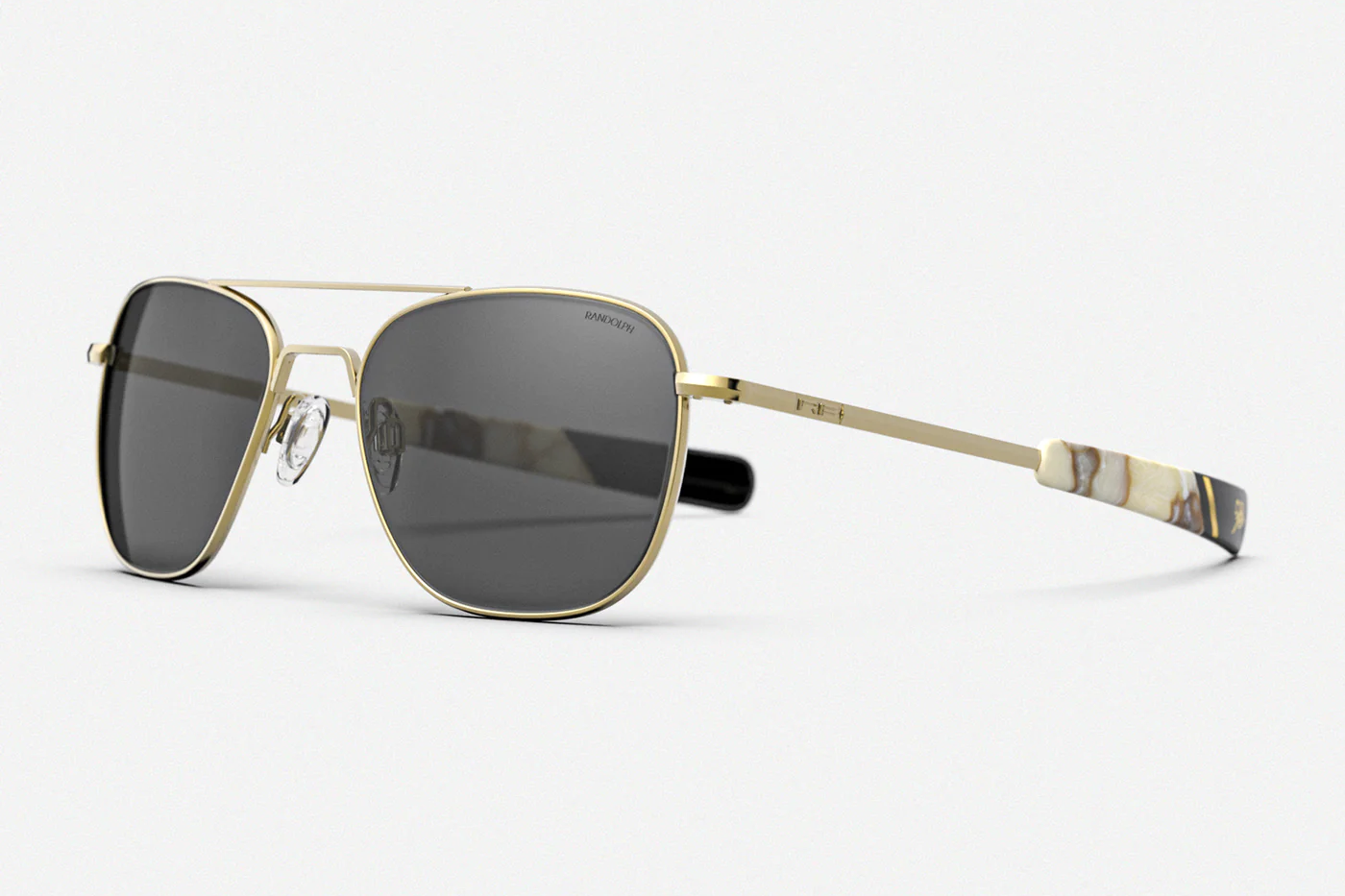 Gold aviator sunglasses with tinted glass