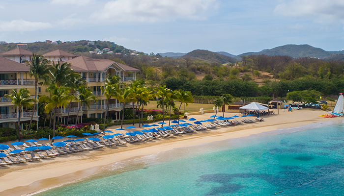 Aerial view of the property at The Landings Saint Lucia